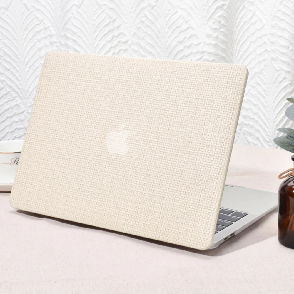 Textured Cream Laptop Hardshell Cover MacBook 13” Compatible